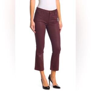 Frame le crop mini boot bootcut jeans, burgundy/maroon, size 25
